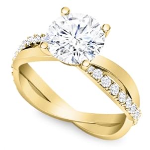 Изящное кольцо с бриллиантом для помолвки