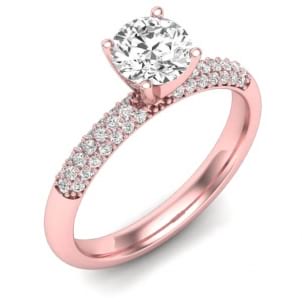 Помолвочное кольцо розовое золото с бриллиантом 1 карат