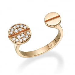 Оригинальное кольцо из золота с мелкими бриллиантами