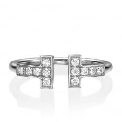 Разомкнутое кольцо с бриллиантами