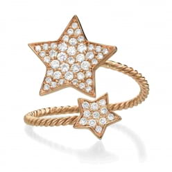 Кольцо с бриллиантовыми звездочками