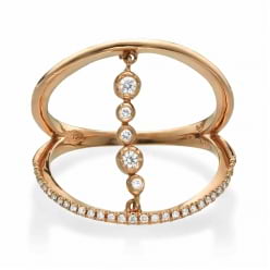 Двойное дизайнерское кольцо с бриллиантами