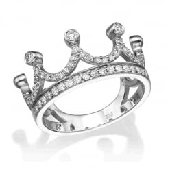 Кольцо с мелкими бриллиантами в виде короны