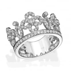 Кольцо в виде короны с бриллиантами