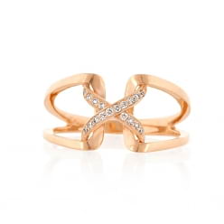 Женское кольцо красное золото с мелкими бриллиантами