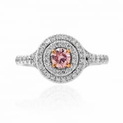 Золотое кольцо с пурпурно-розовым бриллиантом