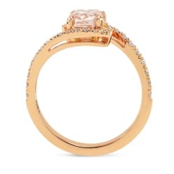 Профиль кольца из золота с розовым фенси