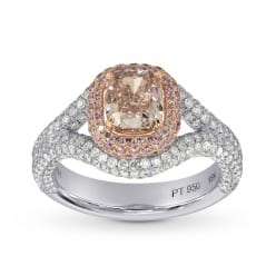 Платиновое кольцо с розовым бриллиантом