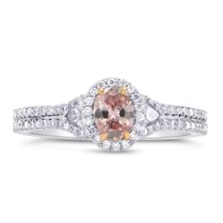 Платиновое кольцо с пурпурно-розовым фенси