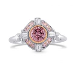 Дизайнерское кольцо с натуральным розовым бриллиантом