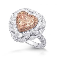 Роскошный перстень с розовым бриллиантом Сердце
