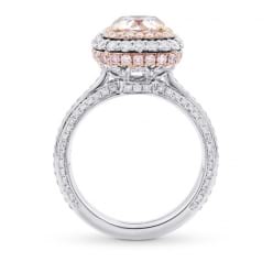 Золотое кольцо с высоким кастом для розового бриллианта
