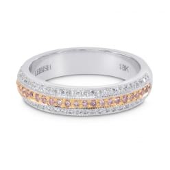 Обручальное кольцо с дорожкой розовых бриллиантов