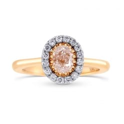 Фото кольца из красного золота с розовым бриллиантом