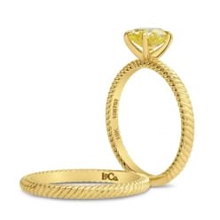 Двойное кольцо с натуральным желтым фенси