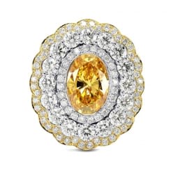 Перстень с оранжево-желтым бриллиантом