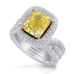 Тройное кольцо с желтым фенси