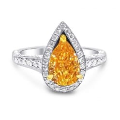 Кольцо с оранжево-желтым бриллиантом