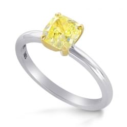 Классическое кольцо с желтым бриллиантом