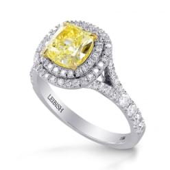 Желтый бриллиант в кольце с ободком