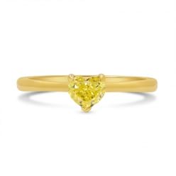 Классическое кольцо с желтым фенси Сердце