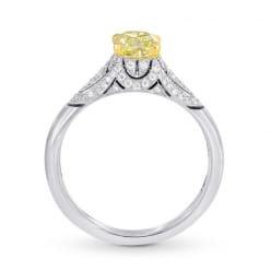 Золотое кольцо с желтым фенси боковой вид