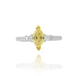 Кольцо с желтым бриллиантом Маркиза
