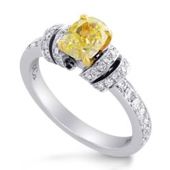 Оригинальное золотое кольцо с желтым бриллиантом