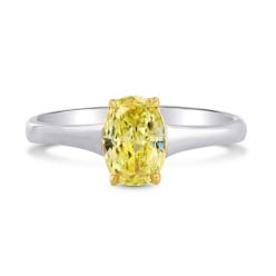 Классическое кольцо с желтым бриллиантом