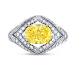 Дизайнерское кольцо с натуральным желтым фенси