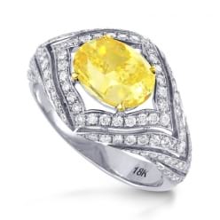 Роскошное кольцо с интенсивно желтым бриллиантом