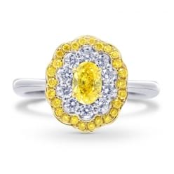 Желтый бриллиант и каст с ободком желтых фенси