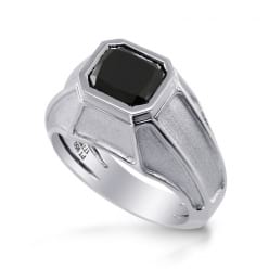 Мужское кольцо с черным бриллиантом Радиант