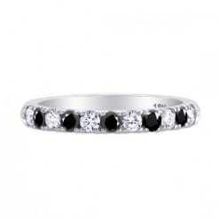 Свадебное кольцо с черными бриллиантами