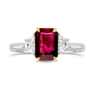 Бриллиантовое кольцо с рубином 1.80 карат