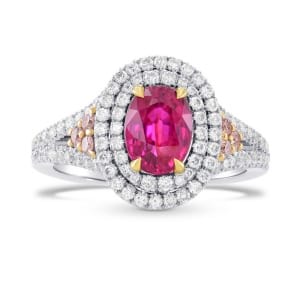Бриллиантовое кольцо с рубином 1.53 карат