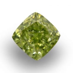 Желто-зеленый бриллиант Кушон