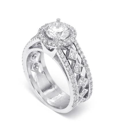 Оправа роскошное кольцо с бриллиантом один карат