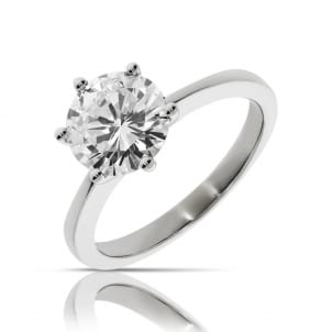 Классическое кольцо с бриллиантом 2 карата