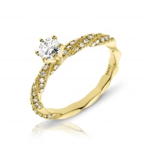 Кольцо в желтом золоте с бриллиантом от 0,50 карат
