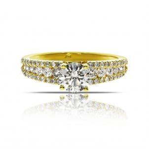 Желтое золото с бриллиантами - ювелирное кольцо