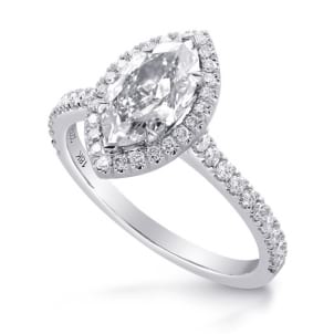 Оправа: кольцо с крупным бриллиантом маркиз