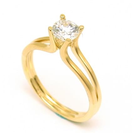 Изящная оправа - золотое кольцо с 1 бриллиантом