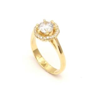 Оправа кольцо розовое золото с бриллиантом