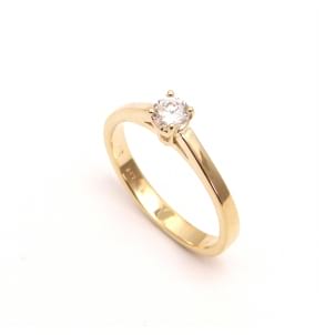 Оправа кольцо розовое золото для одиночного бриллианта