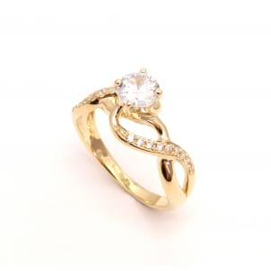Оправа: помоволвочное кольцо с бриллиантом 