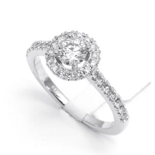 Тонкая бриллиантовая оправа кольцо для бриллианта от 0.5 карата