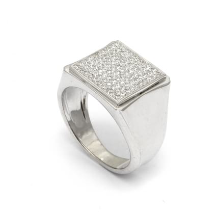 Перстень с россыпью меклих бриллиантов 1 карат
