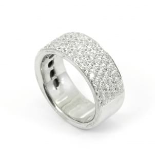Широкое обручальное кольцо с бриллиантами 2.10 карата