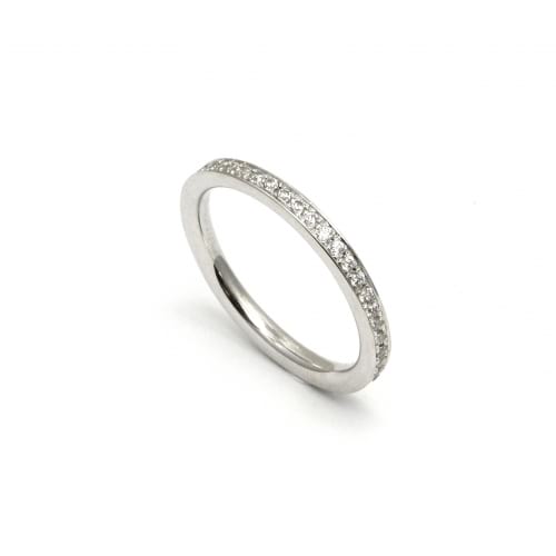 Тонкое свадебное кольцо с бриллиантами 0.42 карата от производителя